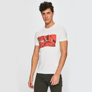 Pepe Jeans pánské tričko s červeným potiskem Raury - XL (255)